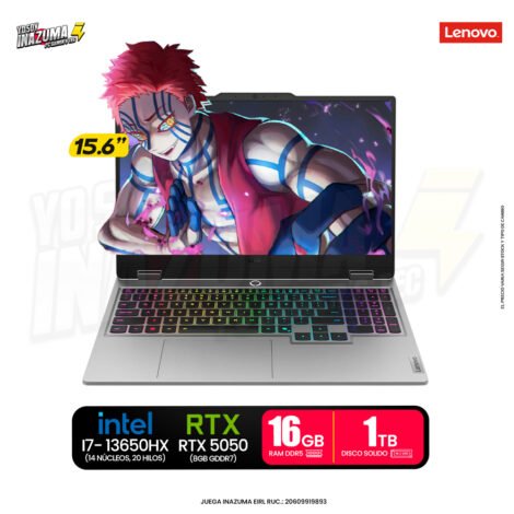 LAPTOP LENOVO LOQ 15IRX10, Intel Core i7-13650HX, 16GB DDR5, SSD 1TB, RTX 5050 8GB, 15.6" FHD, Windows 11