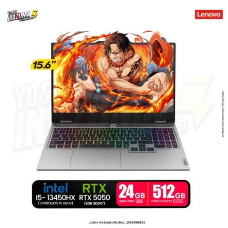 LAPTOP LENOVO LOQ 15IRX10, Intel Core i5-13450HX, 24GB DDR5, SSD 512GB, RTX 5050 8GB, 15.6" FHD
