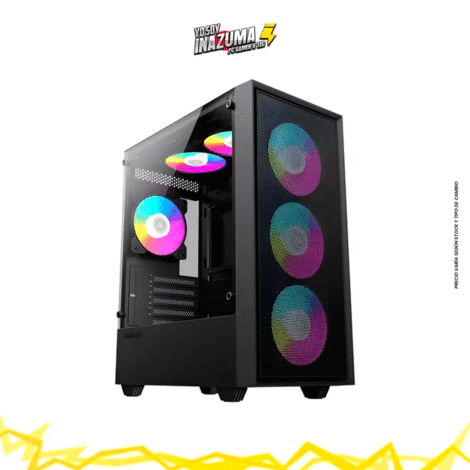 CASE GAMING GAMEMAX STORM BK MALLA, 4 COOLER RGB, V TEMPLADO
