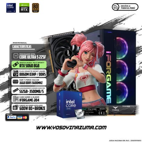 INTEL CORE ULTRA 5 225F + RTX5060 8GB PALIT INFINITY – 4299