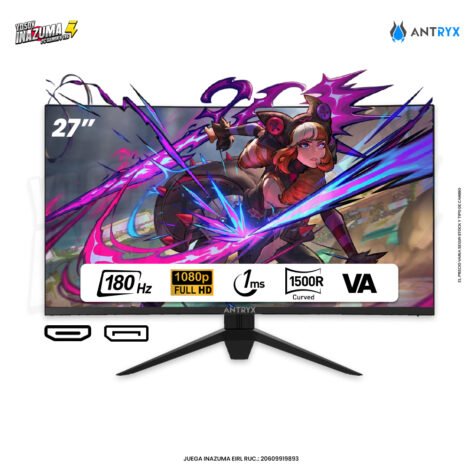 Monitor Gamer Antryx CV271FGTL – 27” FHD 180Hz Curvo