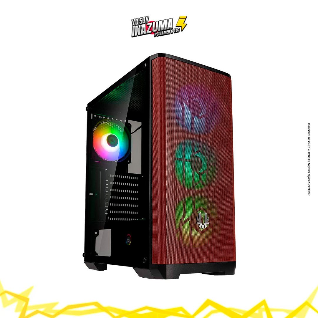 CASE BITFENIX NOVA MESH TG SIN FUENTE V/TEMPLADO USB 3.0, RED/BLACK
