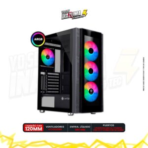 CASE ANTRYX RX-260 BLACK, FIXED RGB, FAN x4, V/TEMPLADO