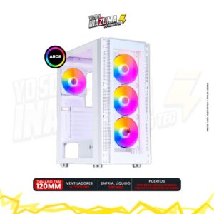 CASE ANTRYX RX-260 WHITE, FIXED RGB, FAN x4, V/TEMPLADO