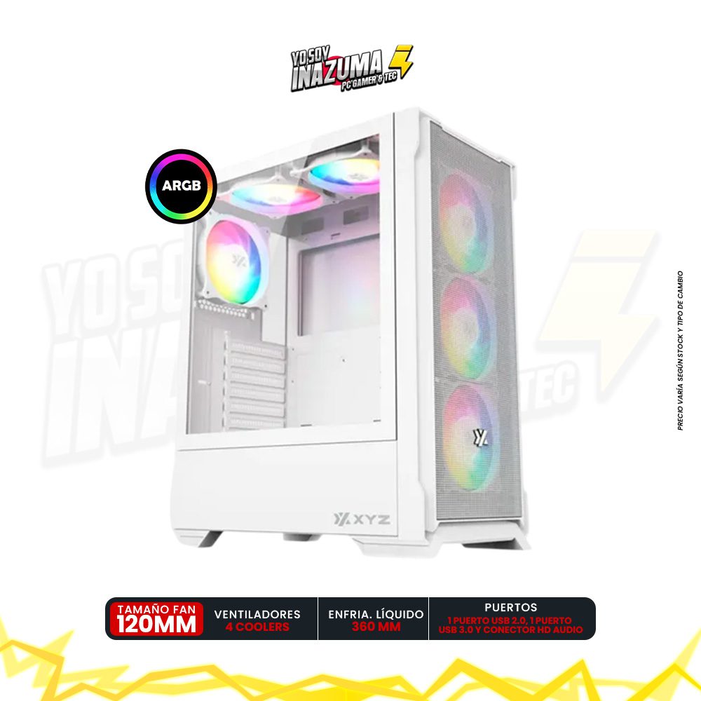 Case XYZ AIRONE 300-X MESH, Full Tower, Vidrio Templado, ATX/M-ATX/ITX, Blanco
