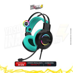 AURICULAR ANTRYX IRIS-K TURQUOISE, 7.1 VIRTUAL SURROUND, USB, RAINBOW