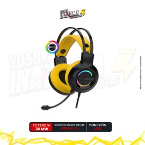 AURICULAR ANTRYX IRIS-K YELLOW, 7.1 VIRTUAL SURROUND, USB, RAINBOW S/99.00