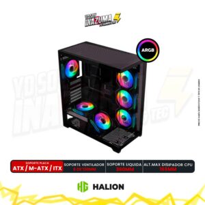 CASE GAMER HALION SATURNO M05, 6 COOLER ARGB, V/TEMPLADO