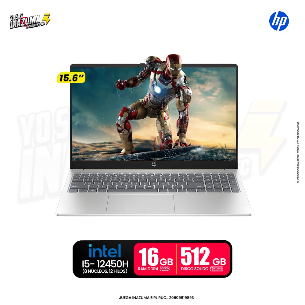 LAPTOP HP 15 Intel Core 5 120U, 16GB DDR4, SSD 512GB, 15.6" FHD (ACTUALIZADO ABRIL/2026)