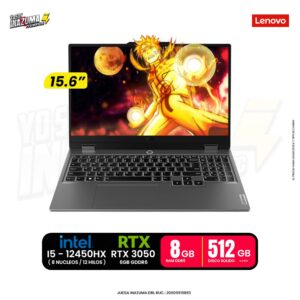 LAPTOP LENOVO LOQ 15IAX9. Ci5-12450HX, 8GB DDR5, SSD 512GB, RTX 3050, 15.6" FHD