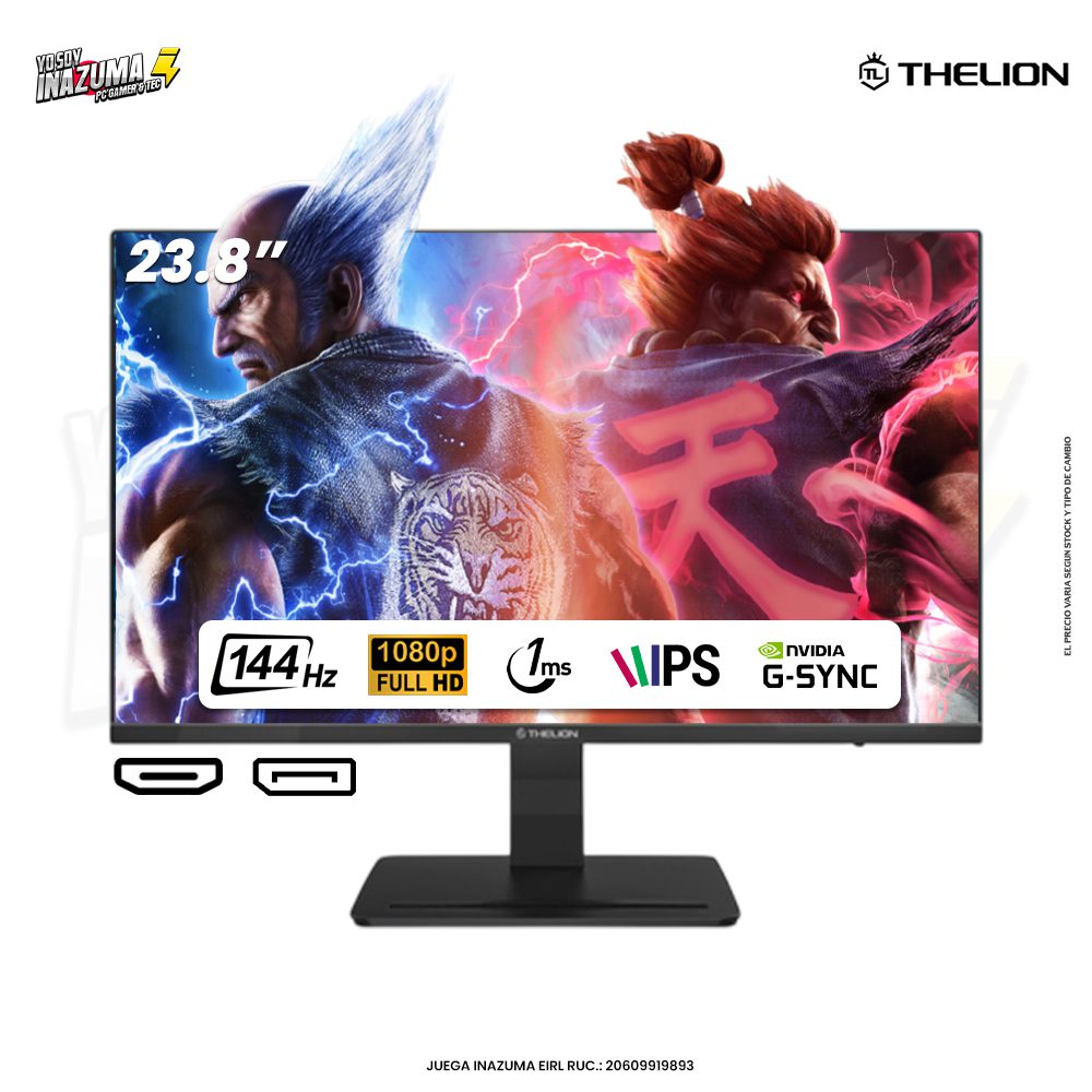 MONITOR GAMING THELION GL24EFI, 23.8" IPS, FHD, 144Hz, 1ms MPRT, Compatible FreeSync, Adaptive Sync