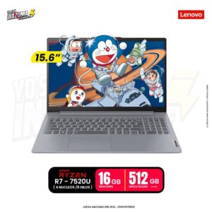 LAPTOP LENOVO IDEAPAD SLIM 3 15AMN8 RYZEN 5 7520U ( 82XQ00N6LM ) RAM 16GB DDR5 | SSD 512GB | 15.6" FHD TN