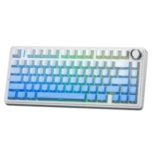 TECLADO AULA F75 INGLES INALAMBRICO MECANICO SW-GREEN RGB NEGRO NEGRO / AZUL DEGRADADO - Imagen 2