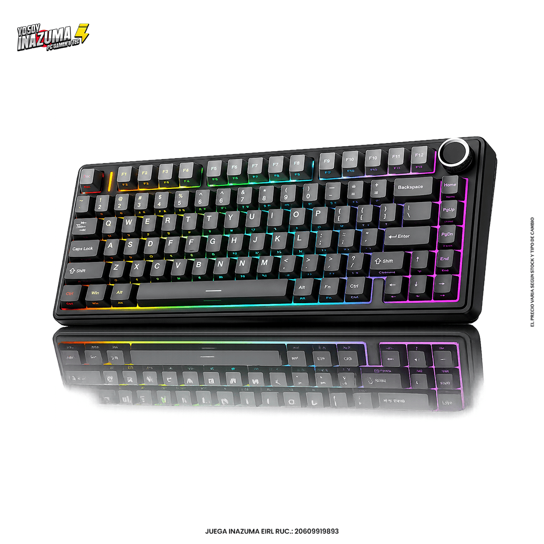 TECLADO AULA F75 INGLES INALAMBRICO MECANICO SW-GREEN RGB NEGRO NEGRO / AZUL DEGRADADO