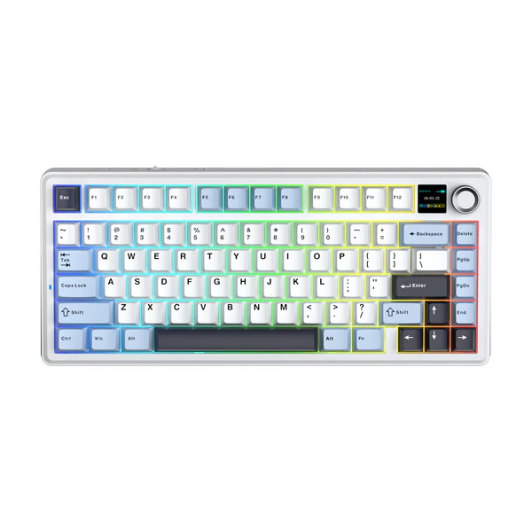 AULA F75 MAX RGB AZUL/BLANCO/MORADO OSCURO REAPER SWITCH MECANICO C/PANTALLA - Imagen 3