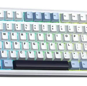 AULA F75 MAX RGB AZUL/BLANCO/MORADO OSCURO REAPER SWITCH MECANICO C/PANTALLA - Imagen 2