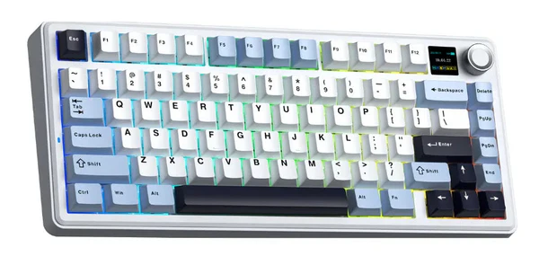 AULA F75 MAX RGB AZUL/BLANCO/MORADO OSCURO REAPER SWITCH MECANICO C/PANTALLA - Imagen 2