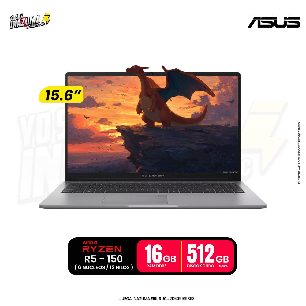 Laptop ASUS ExpertBook PM1503CDA-S70514 Ryzen 5 150 | 16GB DDR5 | SSD 512GB | 15.6" FHD