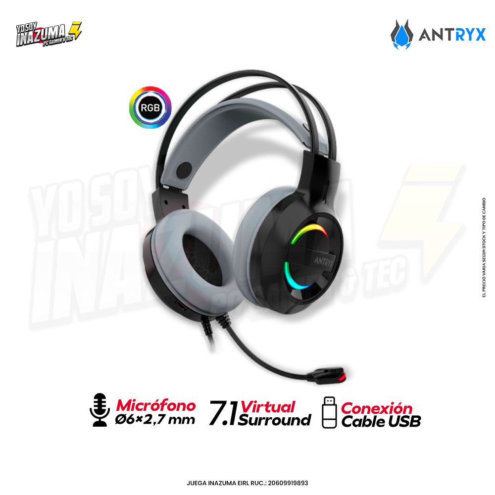 AUDÍFONO GAMING RGB ANTRYX IRIS-K