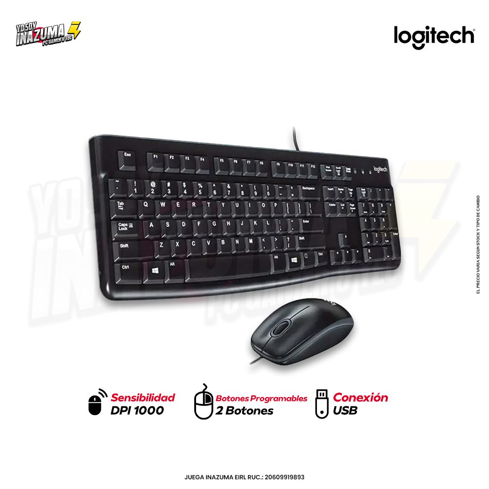 KIT TECLADO + MOUSE LOGITECH MK120