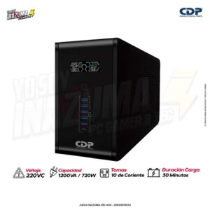 UPS CDP R-SMART 1210i – 1200 VA / 720 W, Línea Interactiva con Regulación AVR y 10 Tomadas