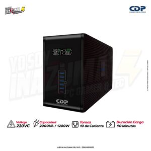 UPS CDP R-SMART 2010i – 2000 VA / 1200 W Línea-Interactiva con AVR y 10 Tomas