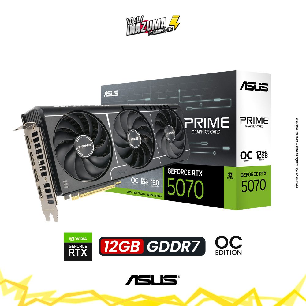 TARJETA DE VIDEO NVIDIA RTX 5070 ASUS PRIME 12GB