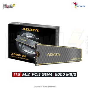 1TB  ALMACENAMIENTO ADATA LEGEND 860 NVME M.2 PCIE GEN4 - 6000 MB/S