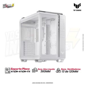 CASE ASUS TUF Gaming GT502 WHITE EDITION – Vidrio Templado