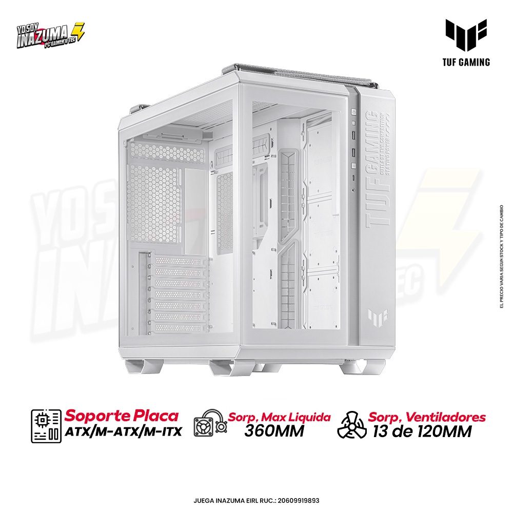 CASE ASUS TUF Gaming GT502 WHITE EDITION – Vidrio Templado