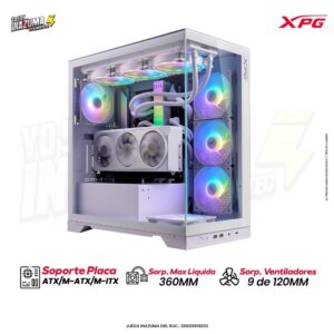 CASE GAMER XPG INVADER X WHITE – Vidrio Templado + USB-C